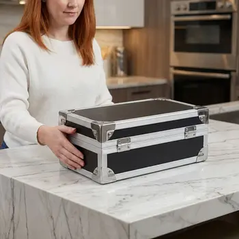 Abschließbares Design Multifunktionaler Werkzeugkoffer Stoßfest Sturzsicher Aluminium-Koffer Hartschalenkoffer