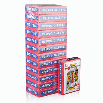 56 x 86 mm graues Kernpapier Poker King Deck Spielkarten Magic Tool Party Tischspiel Rot Blau (54 Stück)