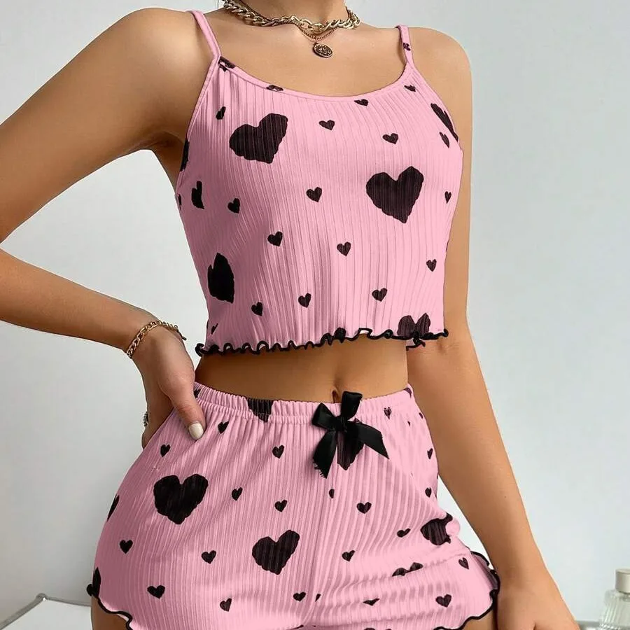 2-teiliges Set für Damen, Pyjama-Shorts, Anzug, Homewear – Bild 4