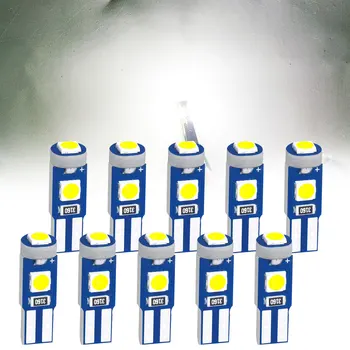 Hohe Helligkeit 3030 Chips 10 Stück T5 LED-Birne W3W W1,2W Spielen und Stecker Auto-Innenbeleuchtung