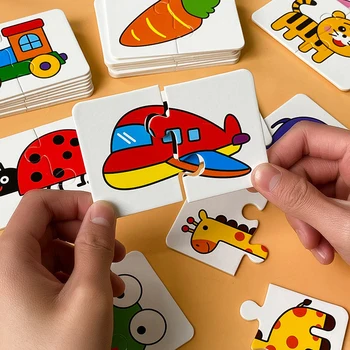 Montessori-Karten, Lernspielzeug für Kinder, Lernpuzzles, entwickeln kognitive Spiele für Babys, Kinder