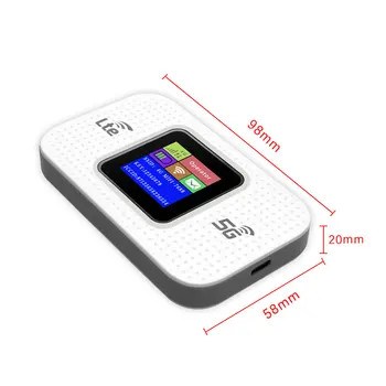 4G LTE Mobiler WLAN-Router 300Mbps Hochgeschwindigkeits-Hotspot-Modem mit Farbbildschirm für Telefon, Laptop