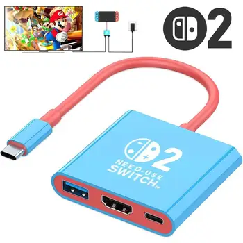 Switch2 Typ-C Dockingstation HDMI+USB3.0+PD-Anschluss 3-in-1 HDMI 4K 60Hz TV-Dockingstation für Switch 2