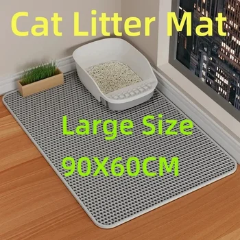 Große Katzenstreumatte, wasserdicht, doppellagig, rutschfest, Katzentoilette, Tablett, Pad, waschbar