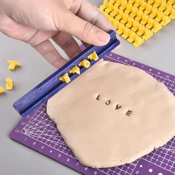 Alphabet Zahlen Symbole Buchstaben Ton Stempel Impress Embosser Set Kekspresse Stempel Drucken Name Keramik