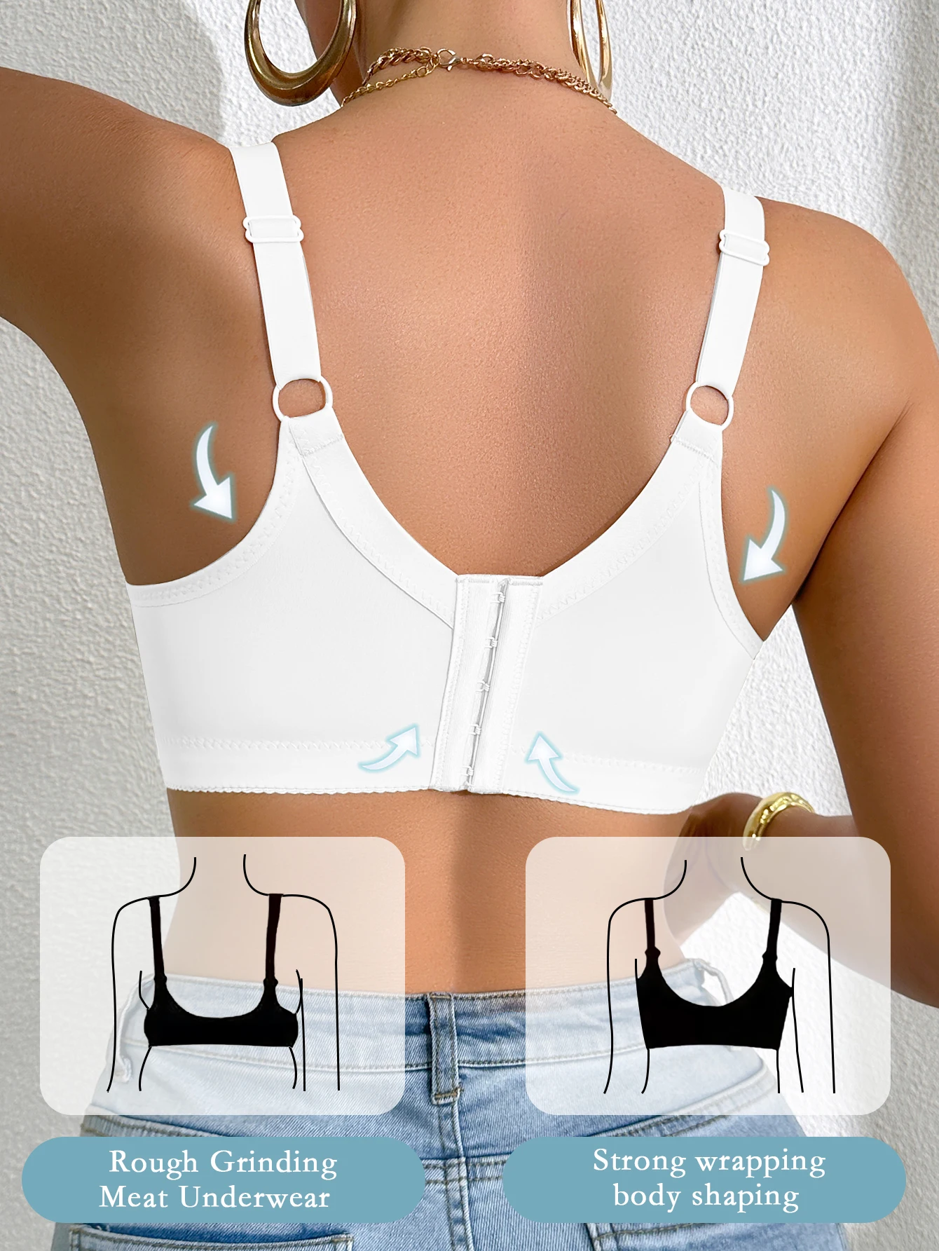 Damen-BH mit A, B, C, D Körbchen, Spitzenbesatz, seitlich – Bild 4
