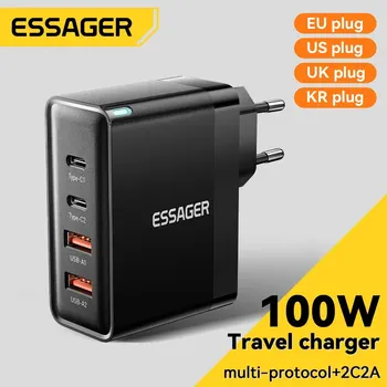 GaN USB-C Ladegerät 100 W, PD, QC 4.0, für iPhone und MacBook