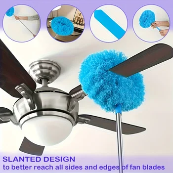 Wiederverwendbares Mikrofaser-Deckenventilator-Staubwedel-Set für Zuhause und Wohnmobile - mühelose