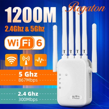 Dual-Band 5G & 2.4G WLAN-Reichweitenverstärker 1200Mbps Kabelloser Netzwerk-Repeater Stabiler Signalverstärker