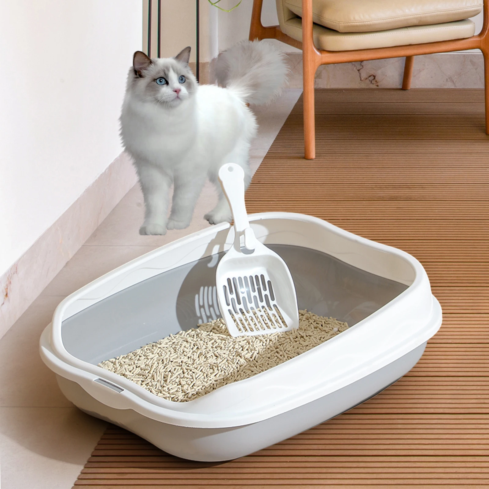 Halbgeschlossene Katzentoilette, spritzwassergeschützt – Bild 2