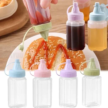 Mini Sauce Flaschen Würze Spender Ketchup Flasche Senf Salat Dressing Sauce Bento Container Küche (4 Stück)