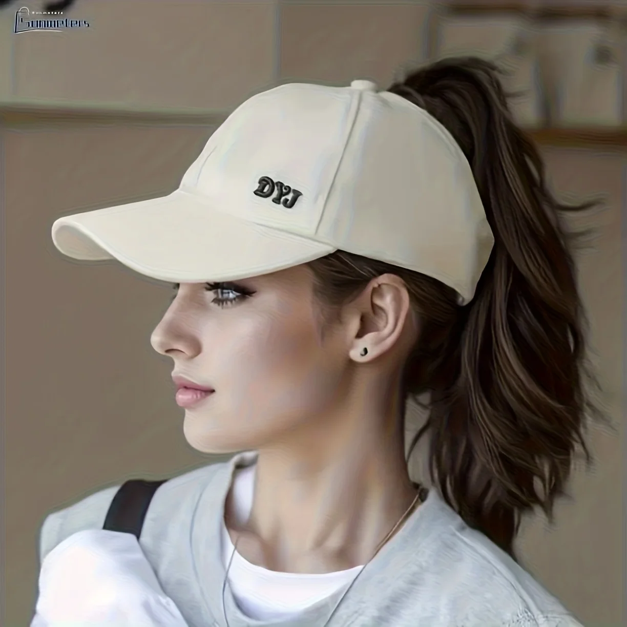 Damen-Baseballkappe im Casual-Stil mit Pferdeschwanz-Öffnung – Bild 4