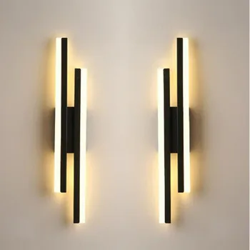 LED Schlafzimmer Wand leuchte Wand leuchten Kupfer Linie Rohr Acryl Lampen schirm Innen beleuchtung