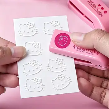 Sanrio Hello Kitty Heftklammer-Präger, Metall-Prägestempel, Kawaii Studenten-Notizbuch-Stempel, Schulbedarf