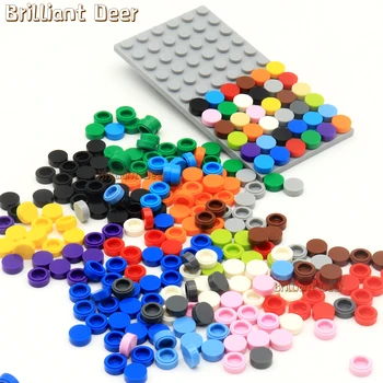 Flache Fliesen 1x1 Punkte Runde Bausteine 35381 98138 MOC DIY Bausteine Teile für Mosaik Porträt (800 Stück)