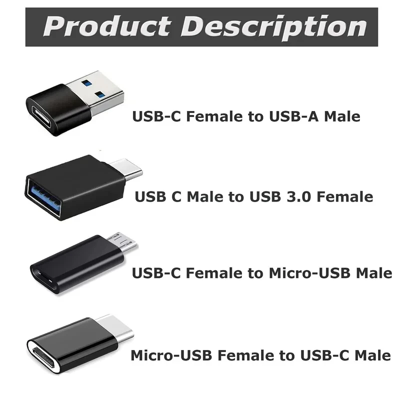 USB-C Adapter-Set: USB-A und Micro-USB auf USB-C, 8 Stück – Bild 2