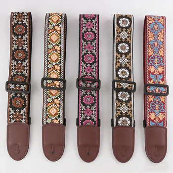 Gitarrengurt, verstellbar, reine Baumwolle, Gitarrengurte, mehrfarbig, Gitarrengürtel für Bass, Akustik