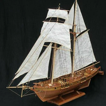 Handgemachte Holz Segelboot Schiff Kits 1:100 skala DIY Modell Spielzeug Hause Dekoration Boot Geschenk