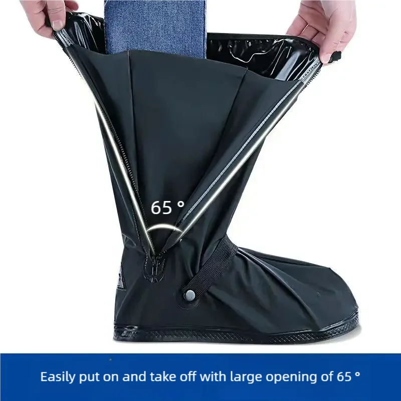 Regenstiefel-Überschuh Schwarz Wasserdicht mit Reflektor Hohe – Bild 3