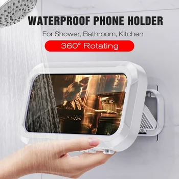 Wasserdichter Dusch-Telefonhalter, drehwinkel verstellbar, teleskopierbar, Wandhalterung, Telefonhalter
