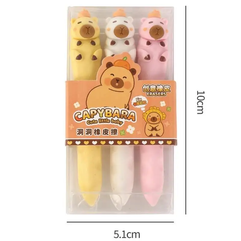 1Set Cartoon Nette Capybara Loch Gummi Langlebig Radiergummi – Bild 6