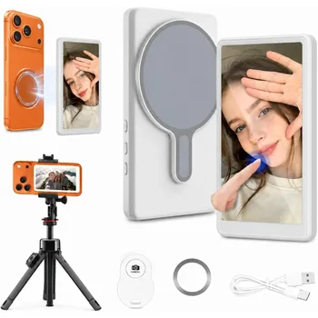 Magnetischer Vlog-Selfie-Monitor für iPhone & Android, kabellose Spiegelung des Rückkamera-Bildschirms
