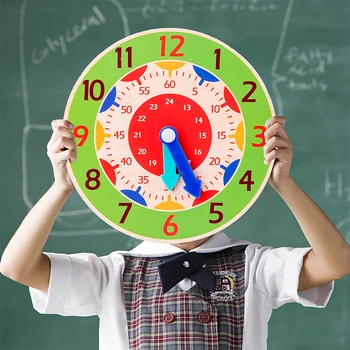 Kinder Montessori Holz Uhr Spielzeug Zeit Lernen Lehrmittel Pädagogisches Spielzeug Für Kinder Grundschule