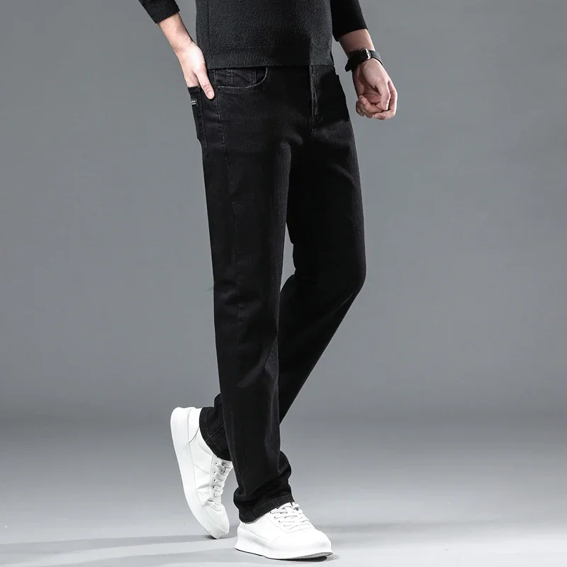 2025 neue Winter Männer Schwarz Gerade Stretch Denim Dicke – Bild 6