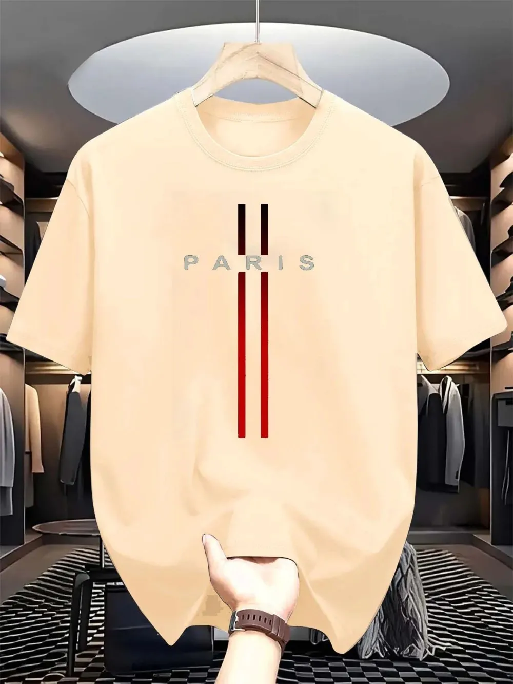 Herren-T-Shirt aus neuem Polyestergewebe, bequem und – Bild 4