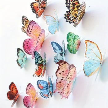 Lebensechtes Schmetterlingsdekorationen-Set - Aquarellflügel, einfach aufzuhängen für Hochzeit (36 Stück)