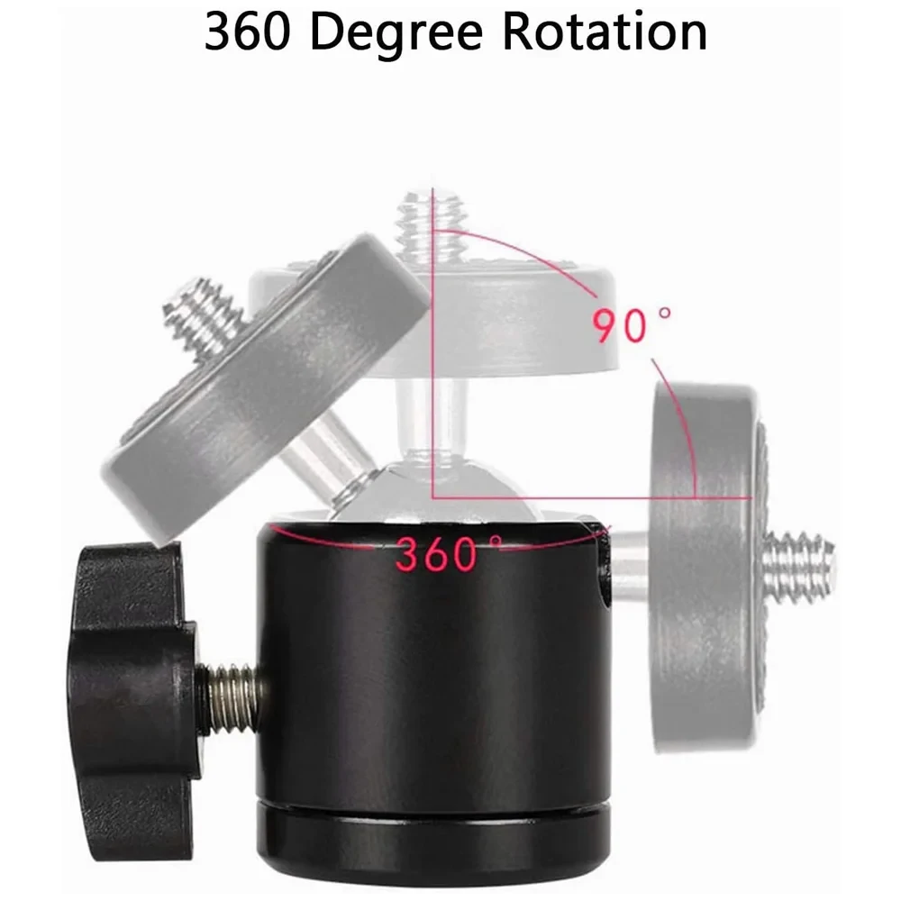 1/4" drehbarer Mini-Kugelkopf-Stativhalterungsadapter für – Bild 2