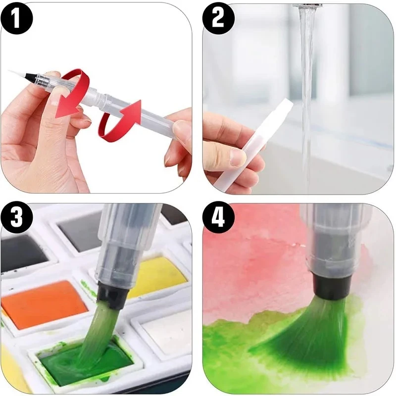 7-teiliges nachfüllbares Aquarellpinselset – Bild 5