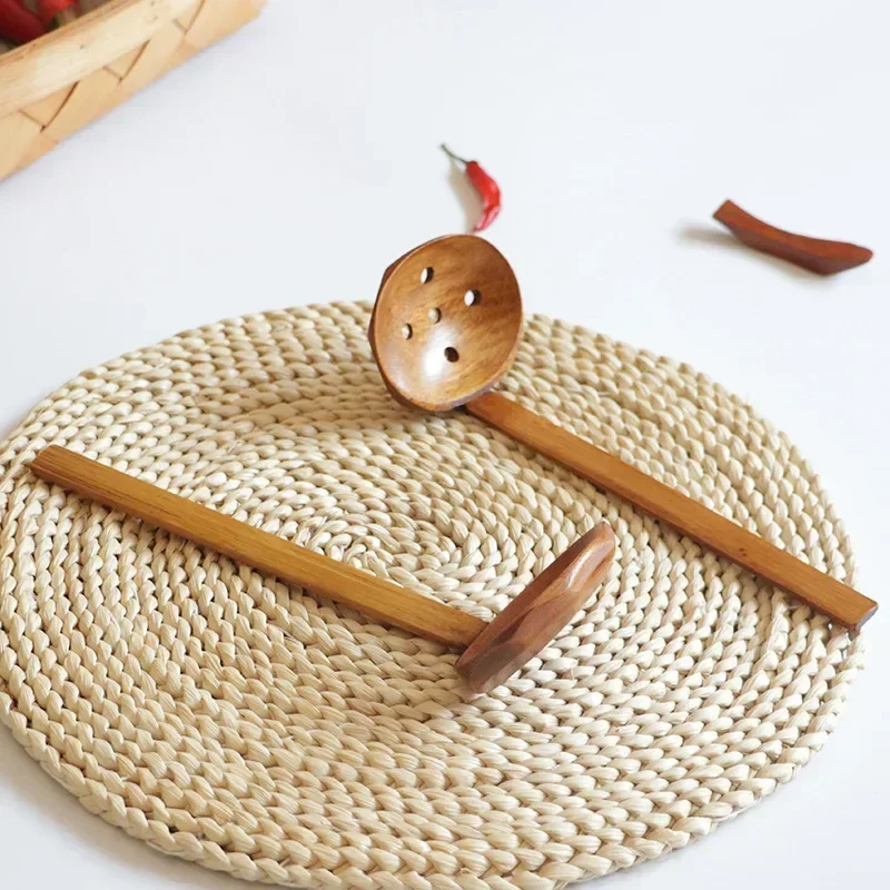 Ramen Suppe Holzlöffel Japanischer Stil Ajiyaki mit Löchern – Bild 5