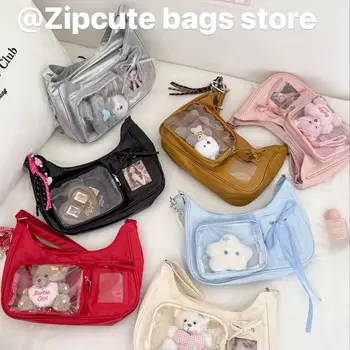 Y2k Harajuku Schulter Tasche Frauen Koreanische Transparent Ita Tasche Schule Umhängetasche Weibliche