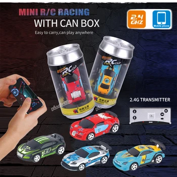 1:58 Fernbedienung MINI RC Auto Batteriebetriebene Rennwagen PVC Dosen Pack Maschine Drift-Buggy Bluetooth