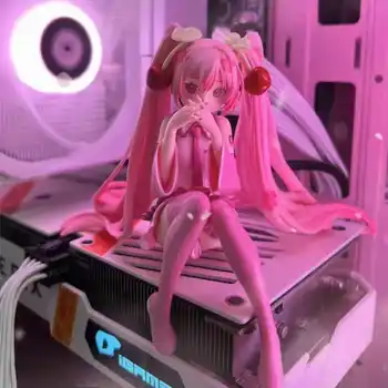 Heiße Hatsune Miku Anime Figur Rosa Kleid Modell Actionfiguren Spielzeug Kirsche rosa PVC Kirschblüte