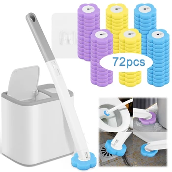Toilettenbürste und Halter-Set mit Einweg-Nachfüllköpfen, Reinigungsset, Badezimmer-Reinigungsbürste