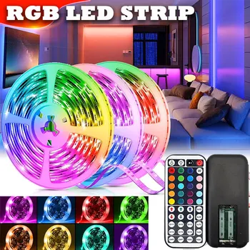5V RGB LED-Lichtstreifen, Farbenfrohe Atmosphärenlampe mit 44-Tasten-Fernbedienung für Schlafzimmer