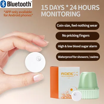 Aidex X Glukosesensor Echtzeit-Aidexx Glukoseüberwachung Blutzuckermessgerät Diabetes-Blutzuckersensor CGM