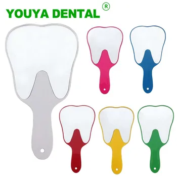 Dental Mund Spiegel Zahn Geformt Spiegel Handheld Unzerbrechlichem Kunststoff Make-Up Spiegel Dental Zubehör