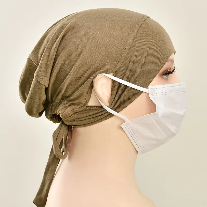 Jersey Baumwolle Muslimische Frauen Unter Hijab Kappe Mit Ohr – Bild 2