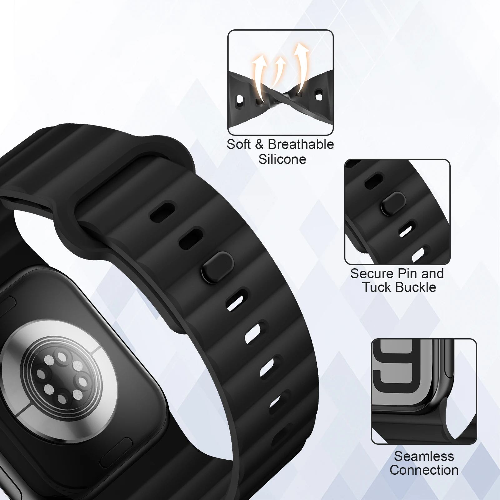 Sport-Silikonarmband für Apple Watch Armbänder 44mm 40mm 46mm – Bild 4