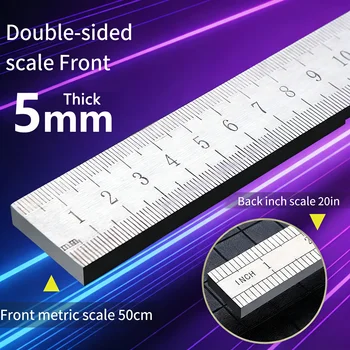 5 mm dickes Edelstahl-Lineal | Gehärtetes Auto-Sicherheits- und Messwerkzeug | Mehrzweck-Schwerlastwaage
