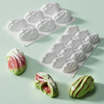 4/6/12-fach Pistazien-Design Silikon-Schokoladenform, lebensmittelecht, für Mousse-Kuchen, Küchenbackwaren