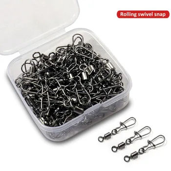 Schachtel Schwenk Snap Pin Rolling Ring Angelgerät Box Schnalle Haken Kit Draht Stecker Drehen (100 Stück)