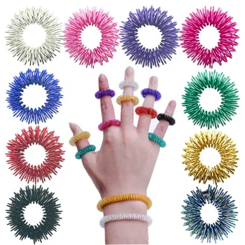 Fingerringe-Set für Teenager und Erwachsene, Stressreduzierer, Massagegerät, Stressabbau (10 Stück)
