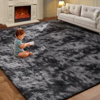 VIKAMA Batik-Plüschteppich, Wohnzimmer-Dekoration, weiche, flauschige Heimmatte, Kinderzimmer, Baby, Krabbeln