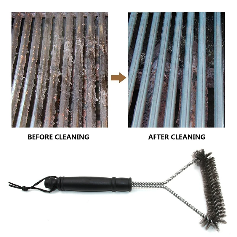 Barbecue Grill BBQ Pinsel Clean Tool Grill Zubehör Edelstahl – Bild 4
