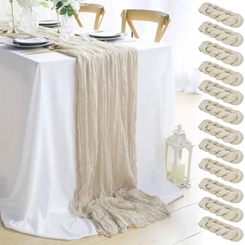 90x400CM halbtransparenter Tischläufer aus Gaze für Hochzeiten, Brautpartys, Geburtstagsfeiern, Bankette
