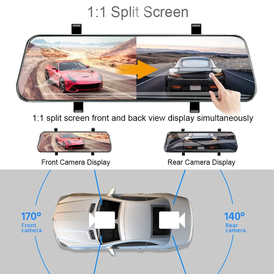 E-ACE 2,5K Spiegel Kamera Für Auto Touchscreen Video Recorder – Bild 4